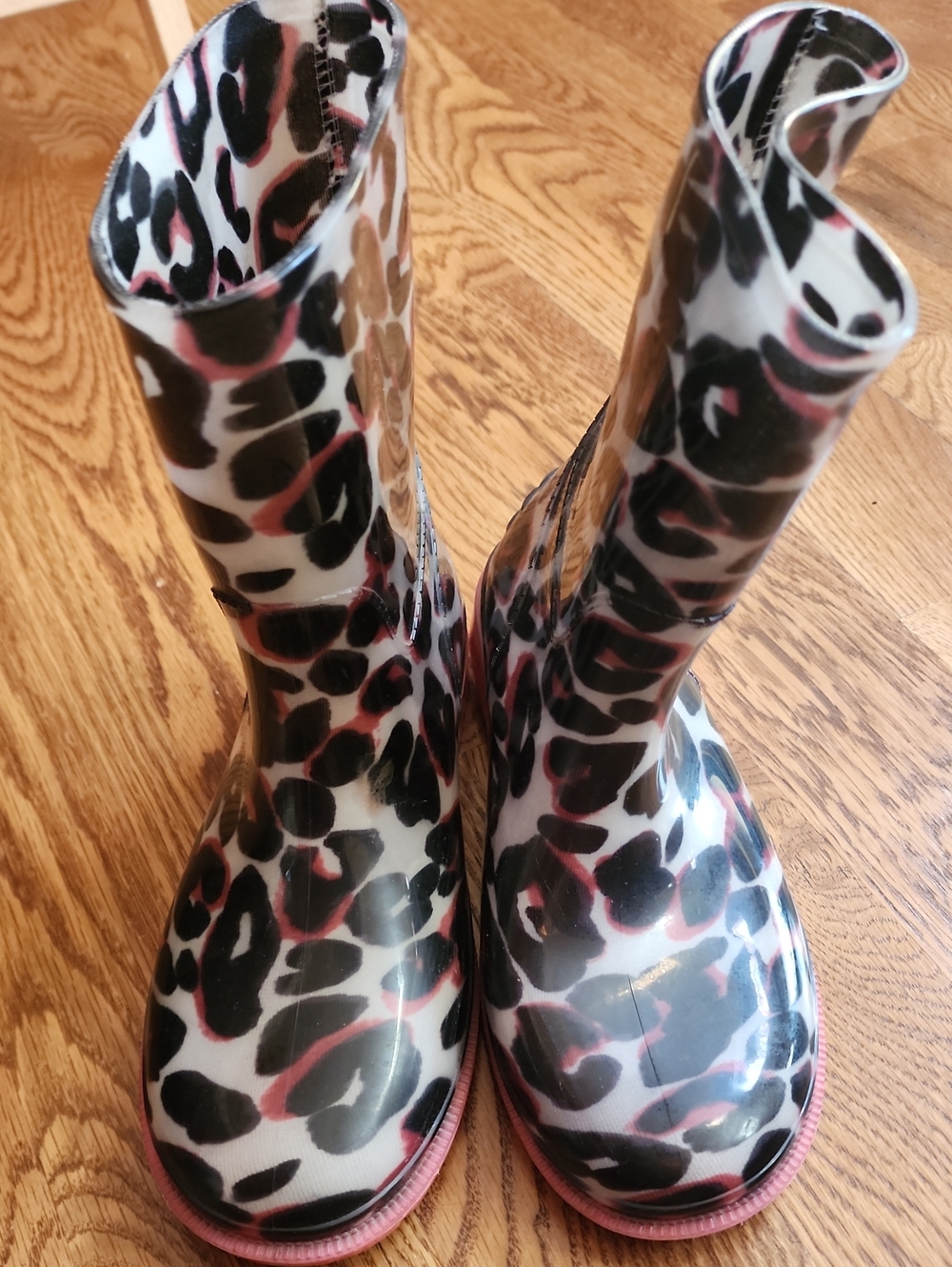 🌧️ Gymboree "Kitty in Pink" Leopard Rain Boots Size Girls 4, GUC 🌧️